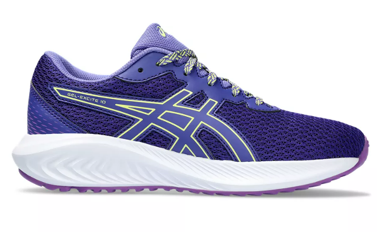 Asics GEL EXCITE 10 GS Purple Eggplant Yellow Little Big Feet