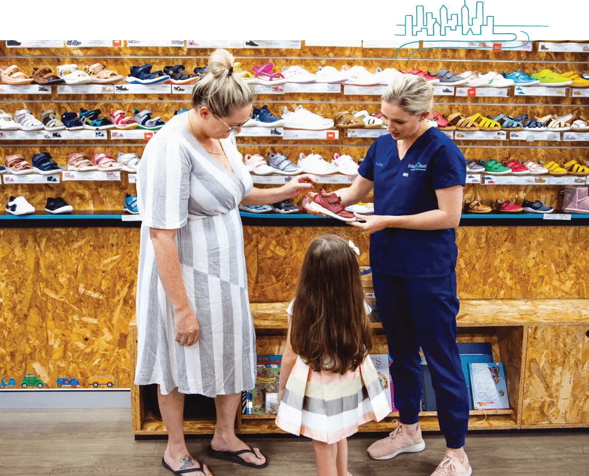 Helping child with shoes