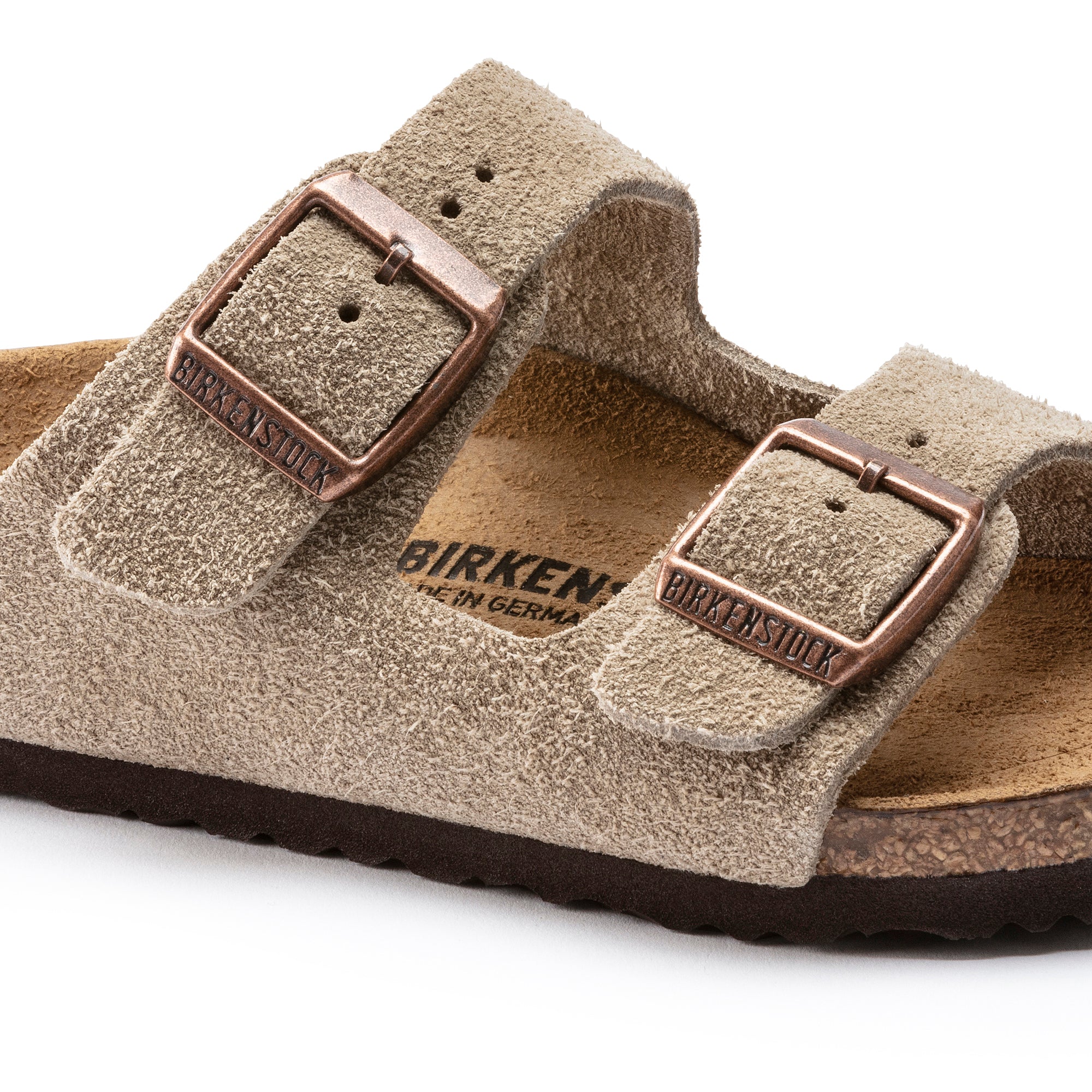 Arizona Kids Taupe Suede Leather (Narrow)