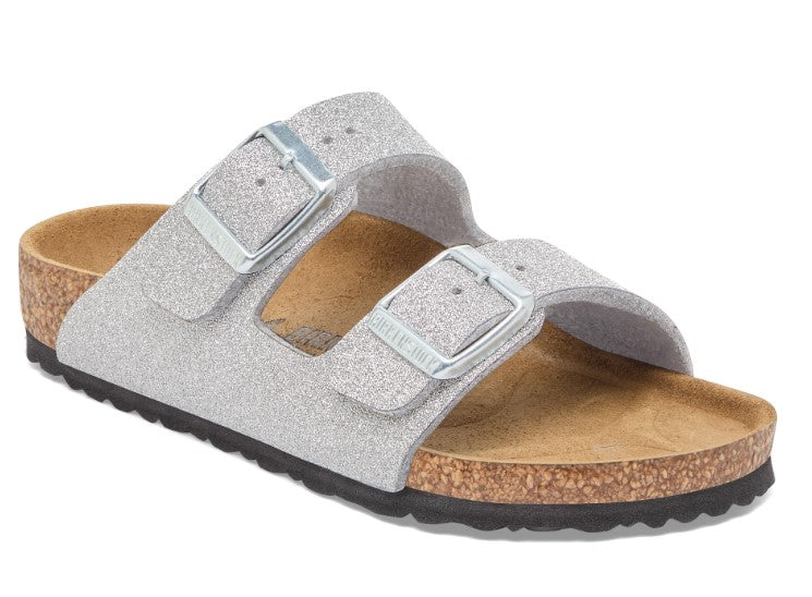 Arizona Kids Shiny Glitter Silver Synthetic (Narrow)