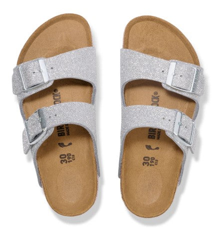 Arizona Kids Shiny Glitter Silver Synthetic (Narrow)