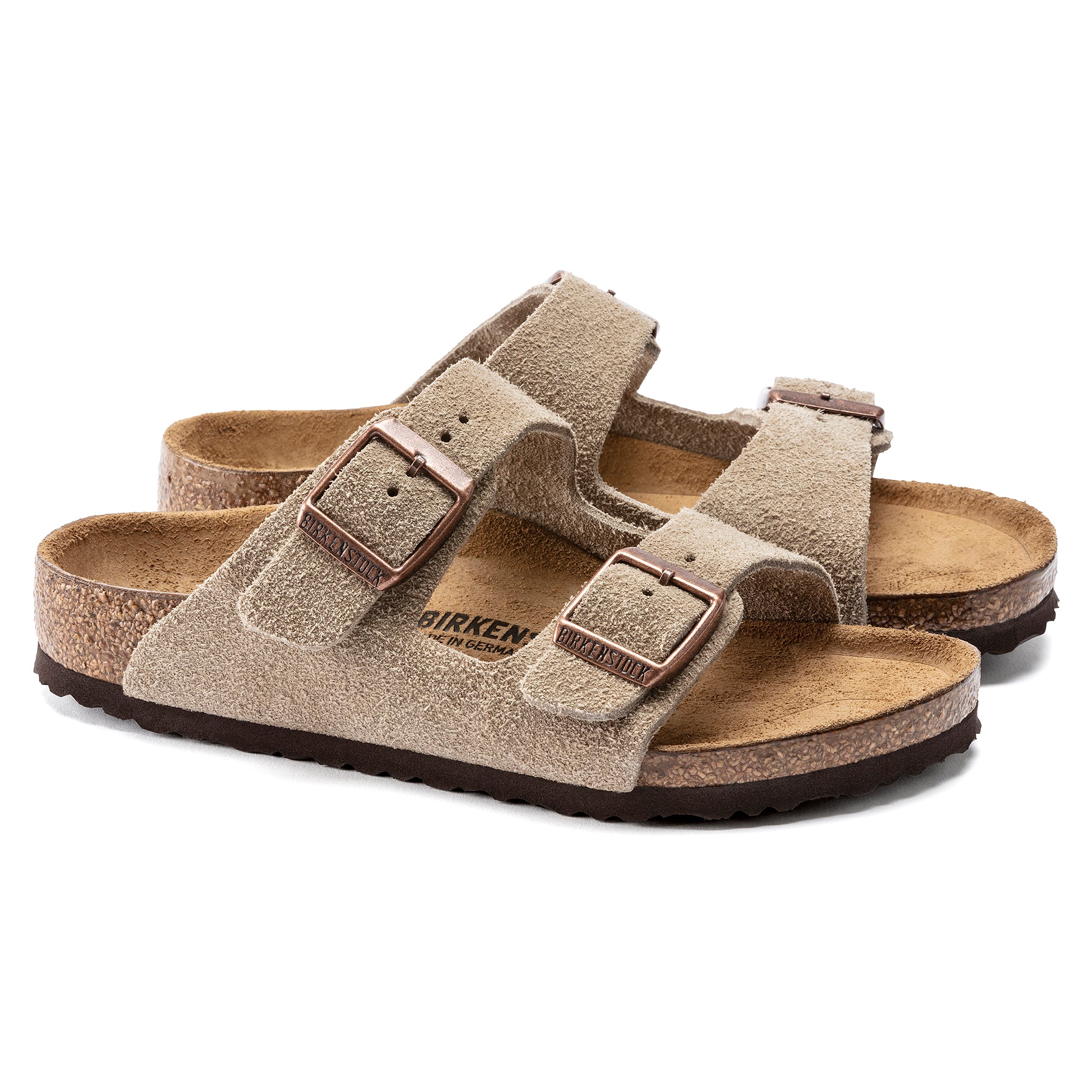 Arizona Kids Taupe Suede Leather (Narrow)