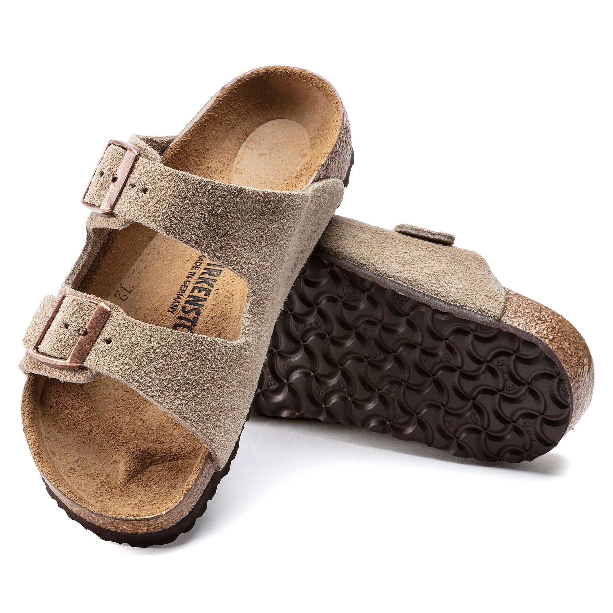 Arizona Kids Taupe Suede Leather (Narrow)
